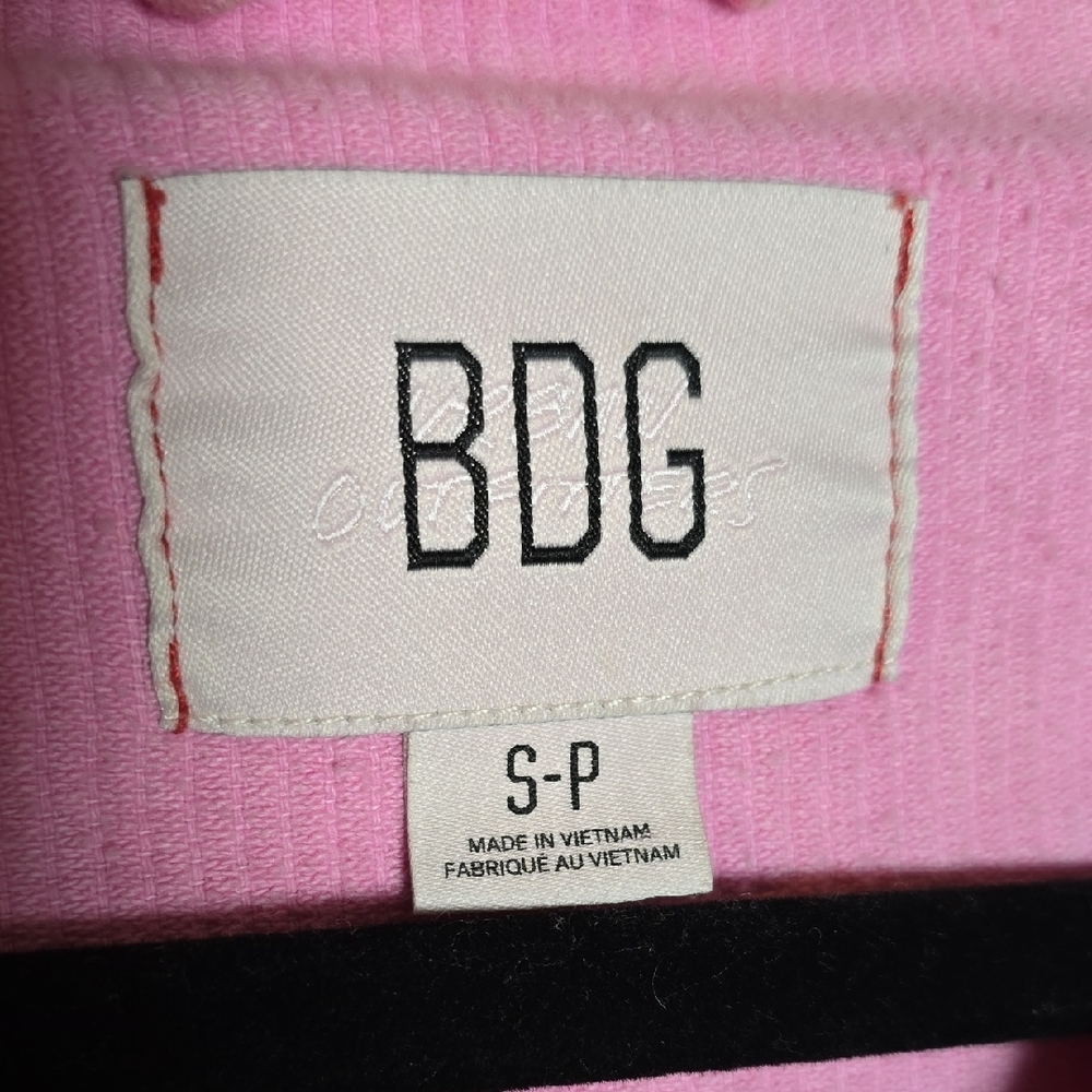 Urban Outfitters BDG S Small Pink Corduroy Jean Jacket With Raw Cropped Hem - Picture 3 of 5
